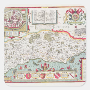 Adesivo Quadrado Sussex, gravado por Jodocus Hondius de John