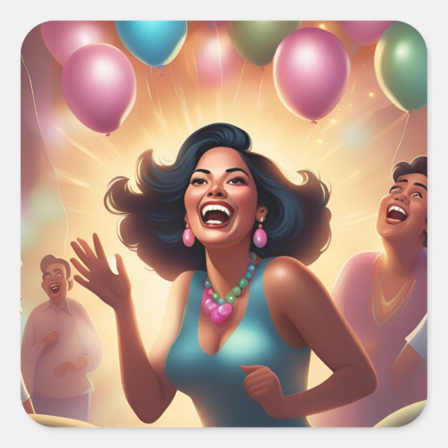 Adesivo Quadrado Sussurros de alegria (Frente)