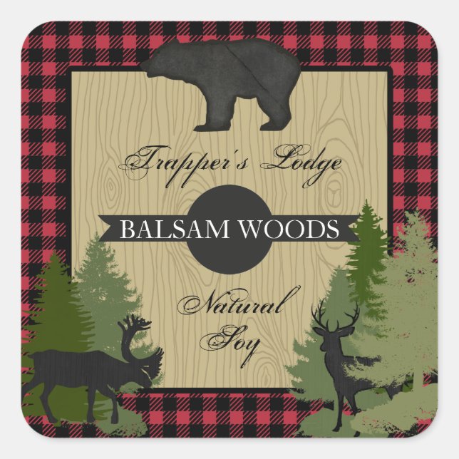 Adesivo Quadrado Suzanne de Rótulo Personalizado (Frente)