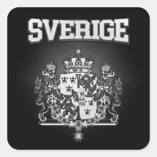 Adesivo Quadrado Sverige  Emblem