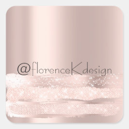 Adesivo Quadrado Swee 16º Spark Rose Blush Inicial Casamento INSTAG