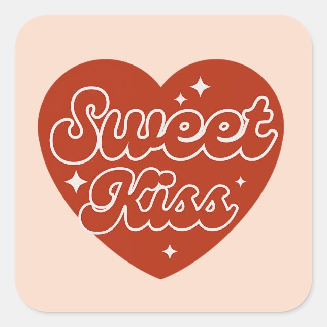 Adesivo Quadrado Sweet Kiss Sticker (Frente)