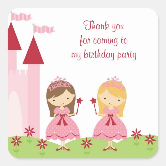 Adesivo Quadrado Sweet Princess Stickers (Frente)