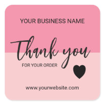 Sweet Watermelon Business Thank You Square Sticker