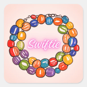 Adesivo Quadrado Swiftie Beads – Conceito de Pulseira de Amizade Er