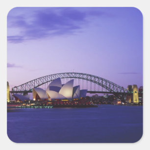 Adesivo Quadrado Sydney Opera House e Harbor, New South 2