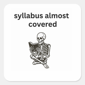 Adesivo Quadrado Syllabus Quase Coberta Esqueleto Engraçado Stic Pe