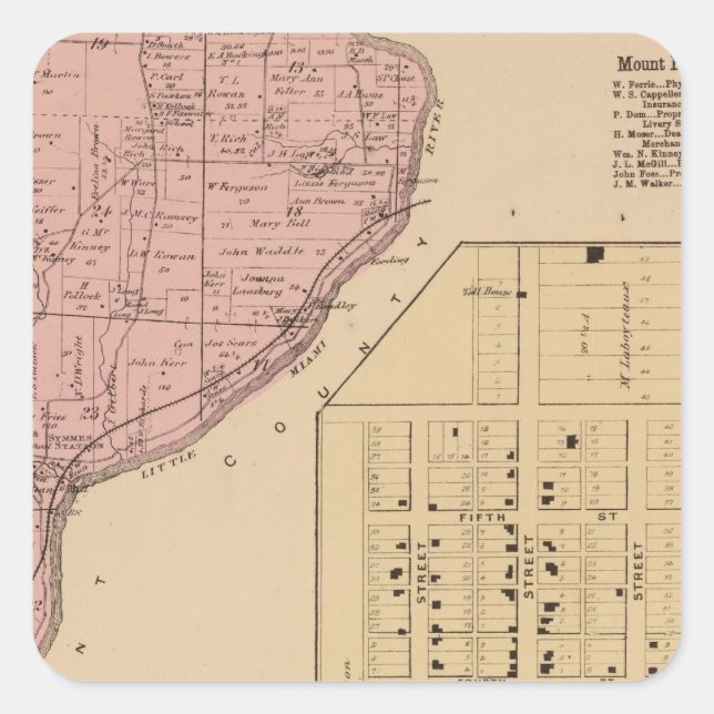 Adesivo Quadrado Symmes Mt Pleasant, Ohio (Frente)
