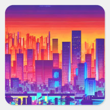 Synthwave/Cyberpunk City no Sunset
