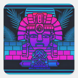 Adesivo Quadrado Synthwave Pharaoh