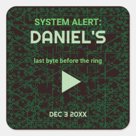 Adesivo Quadrado System Alert Hacker Bachelor Party Square Sticker