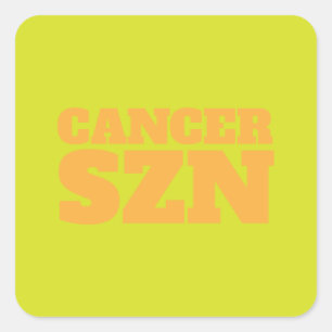 Adesivo Quadrado SZN do Cancer Amarelo Legal