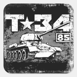 Adesivo Quadrado T-34-85 Tanque médio soviético
