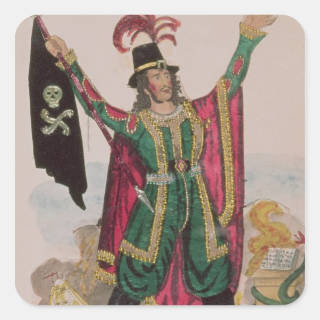 Adesivo Quadrado T.P.Cooke no papel do holandês voador (Frente)