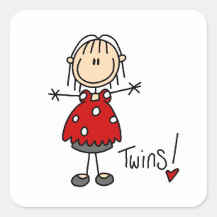 Adesivo Quadrado T-shirts e presentes dos gêmeos esperados