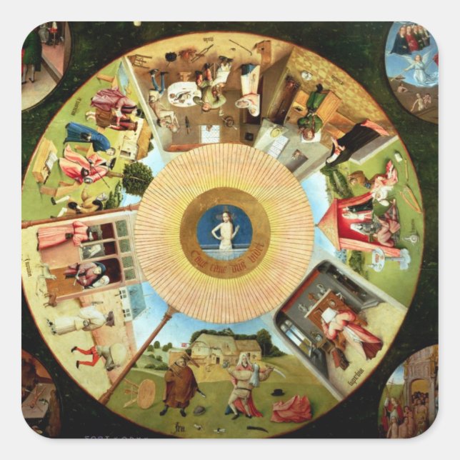 Adesivo Quadrado Tabletop dos Sete Pecados Mortais (Frente)