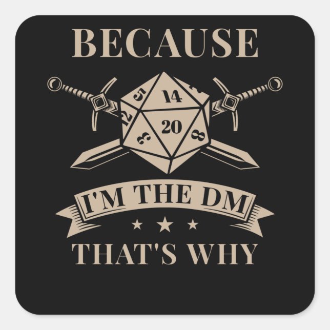 Adesivo Quadrado Tabletop Game Master Roleplay (Frente)