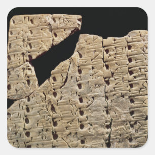 Adesivo Quadrado Tabuleta com roteiro cuneiform, de Uruk