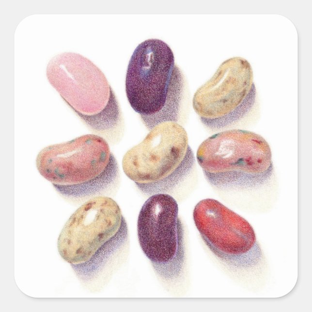 Adesivo Quadrado TAC TIC TOE JELLY BEANS Small Square Stickers (Frente)