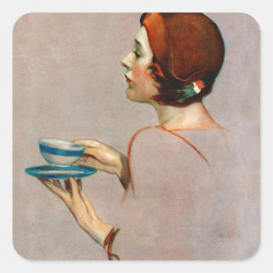 Adesivo Quadrado Taça de Java