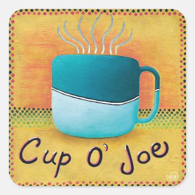 Adesivo Quadrado Taça de Joe Square Sticker (Frente)