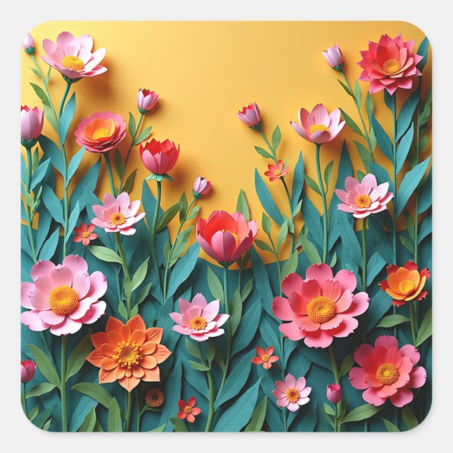 Adesivo Quadrado Taça de Joy: Coleção de Vinheta de Café (Frente)