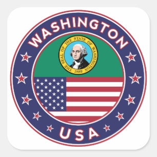Adesivo Quadrado Taco de Washington, capa de telefone, saco de tote
