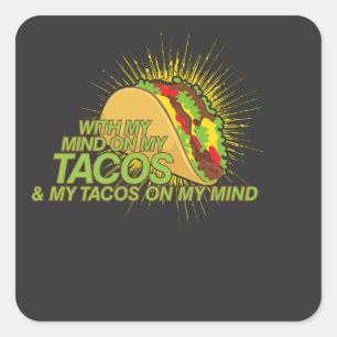 Adesivo Quadrado Tacos Na Minha Mente