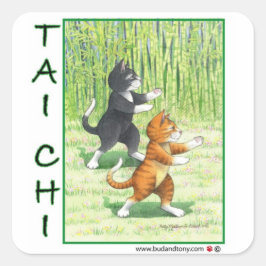 Adesivo Quadrado Tai Chi Cats Sticker Bud & Tony