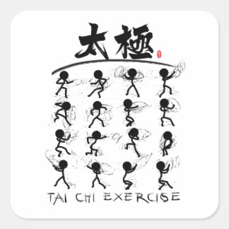 Adesivo Quadrado Tai Chi kung fu (夫 功)