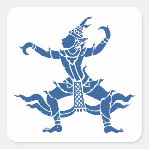 Adesivo Quadrado ⚠ tailandês do sinal de Tailândia do ⚠ do