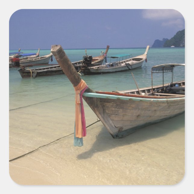 Adesivo Quadrado Tailândia, Mar de Andamão, Ilha Ko Phi Phi, (Frente)