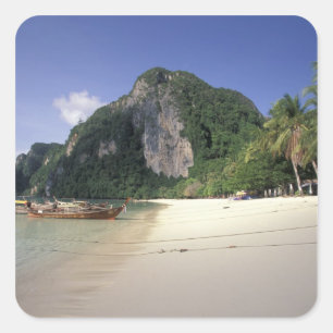 Adesivo Quadrado Tailândia, Mar de Andamão, Ilha Ko Phi Phi, Praia