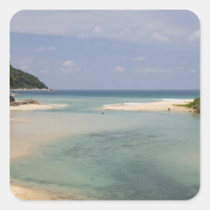 Adesivo Quadrado Tailândia, Phuket, praia de Nai Harn.