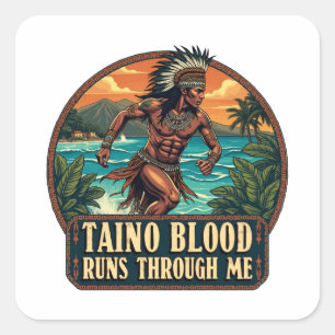 Adesivo Quadrado Taino Warrior Puerto Rico Caribe