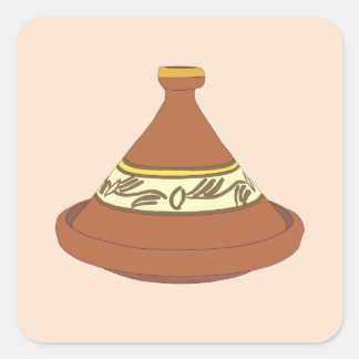 Adesivo Quadrado Tajine Hand Drawn - ط ا ج ي ن - Tagine