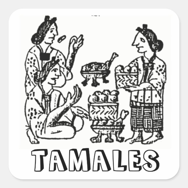 Adesivo Quadrado Tamales (Codex de Florentine, século XVI) (Frente)