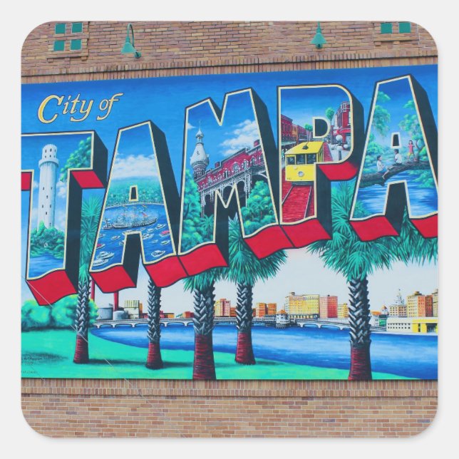 Adesivo Quadrado Tampa .Florida (Frente)