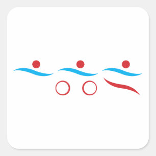 Adesivo Quadrado Tampão quadrado do logotipo legal moderno Triathlo