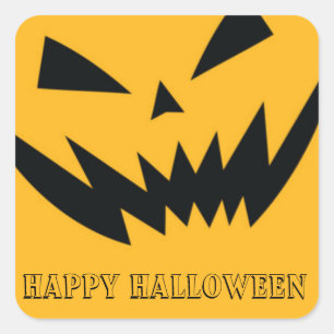 Adesivo Quadrado Tampas de abóbora de Halloween