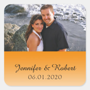 Adesivo Quadrado Tangerine Fade Weding Sticker