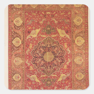 Adesivo Quadrado Tapete decorado com cenas de animais de combate