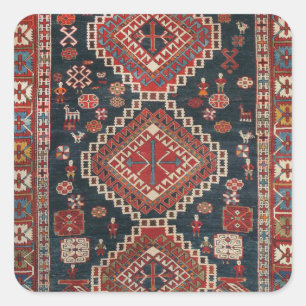 Adesivo Quadrado Tapete Oriental Floral Persa Karbistan