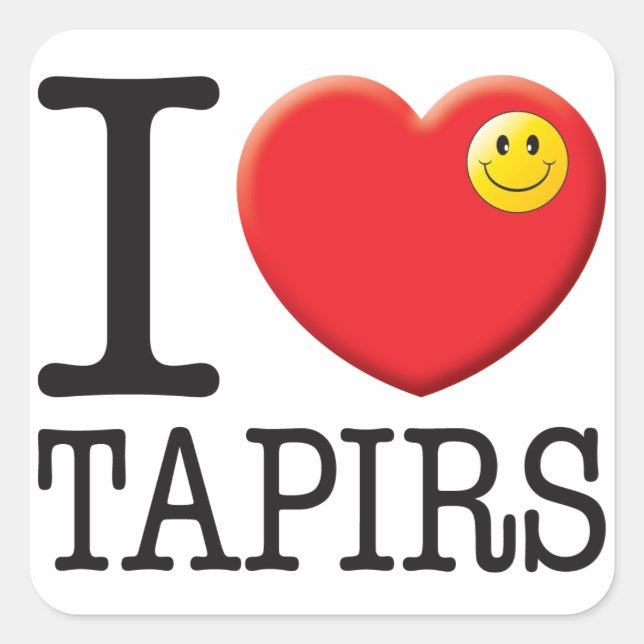 Adesivo Quadrado Tapirs Love (Frente)