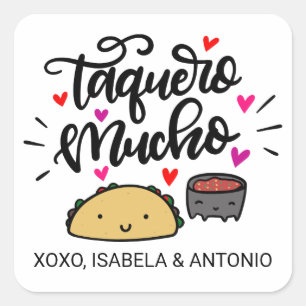 Adesivo Quadrado Taquero Mucho, personalizado