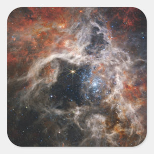Adesivo Quadrado Tarantula Nebula James Webb telescópio estrelas na