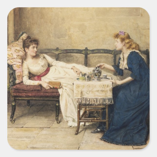 Adesivo Quadrado Tarde de Chá (Frente)