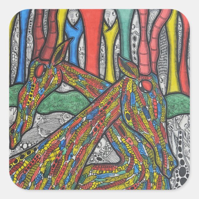 Adesivo Quadrado Tarde preguiçosa (Frente)