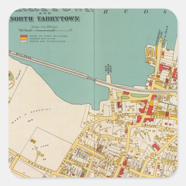 Adesivo Quadrado Tarrytown, N Tarrytown (Frente)