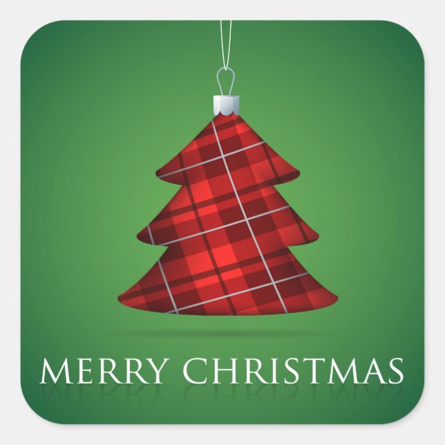 Adesivo Quadrado Tartan Christmas bauble (Frente)